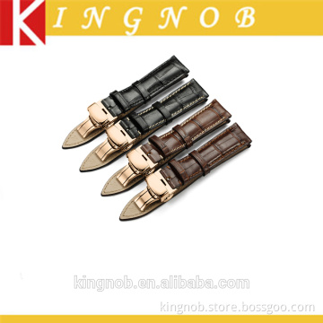 18mm to 22mm Stainless Steel Deplyment Buckle Calf Watch Band Leather Watch Strap